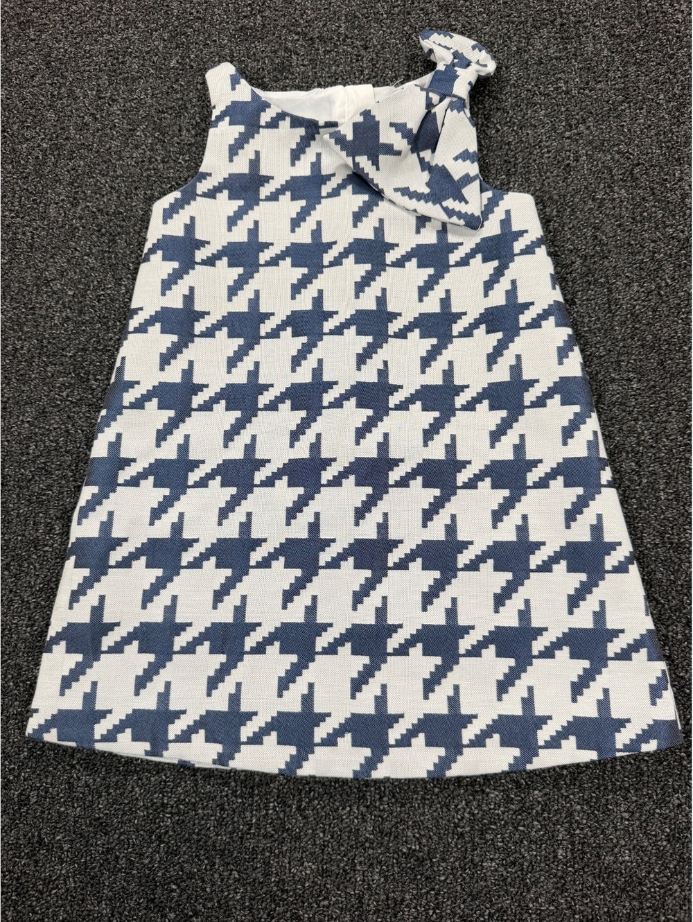 NWOT Janie and Jack Toddler Girls 2T Blue and White Houndstooth Dress